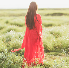 レッドフレアロングドレス